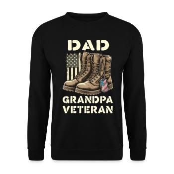Fier papa grand-père vétéran bottes patriotique États-Unis - Sweat-shirt Unisexe - noir - Devant - Alina (178cm) & Michal (187cm)