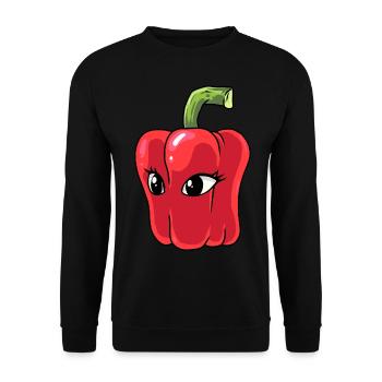 Paprika Chilli Pepperoni Spice - Unisex Sweatshirt - black - Front - Alina (178cm) & Michal (187cm)