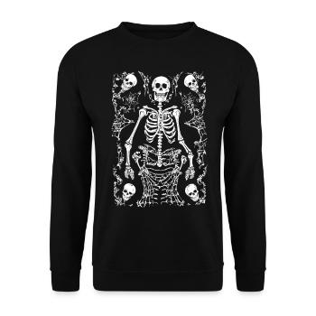 Squelette Halloween Crâne Crâne Gothique - Sweat-shirt Unisexe - noir - Devant - Alina (178cm) & Michal (187cm)