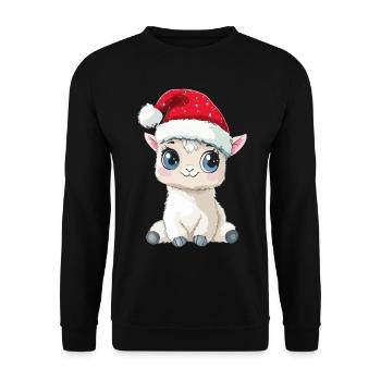 Alpaca Christmas Cute Cute Llama Christmas - Unisex Sweatshirt - black - Front - Alina (178cm) & Michal (187cm)