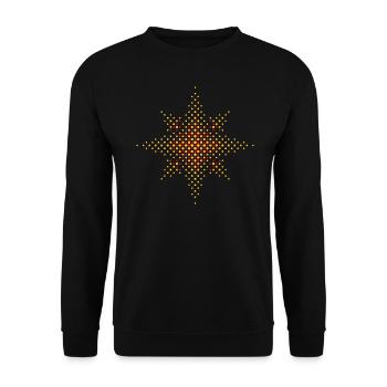 Étoile de l’Avent / Poinsettia (Points d’étoile / Or) - Sweat-shirt Unisexe - noir - Devant - Alina (178cm) & Michal (187cm)