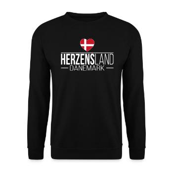 Herzensland Dänemark Skandinavien Urlaub Reise - Unisex Pullover - Schwarz - Vorne - Alina (178cm) & Michal (187cm)