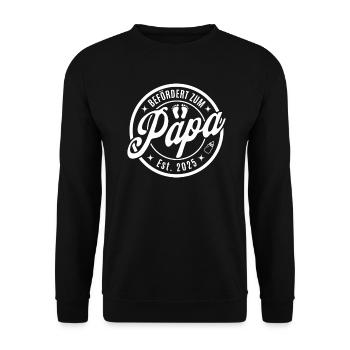 Promu au Papa Est. 2025 - Sweat-shirt Unisexe - noir - Devant - Alina (178cm) & Michal (187cm)