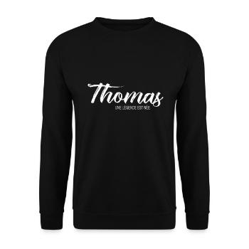 Thomas une légende Cadeau T shirt thomas - Sweat-shirt Unisexe - noir - Devant - Alina (178cm) & Michal (187cm)
