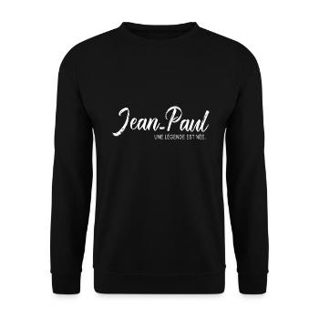 Jean Paul une légende Cadeau T shirt jean paul - Sweat-shirt Unisexe - noir - Devant - Alina (178cm) & Michal (187cm)