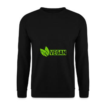 Illustration retro grunge Vintage Vegan Design - Unisex Sweatshirt - black - Front - Alina (178cm) & Michal (187cm)