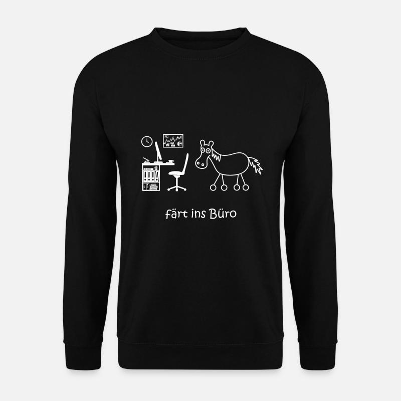 färt ins büro, Bürohumor, Pferd mit Rädern, Beruf - Unisex Pullover - Schwarz