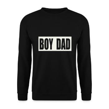 BOY DAD - Unisex Pullover - Schwarz - Vorne - Alina (178cm) & Michal (187cm)