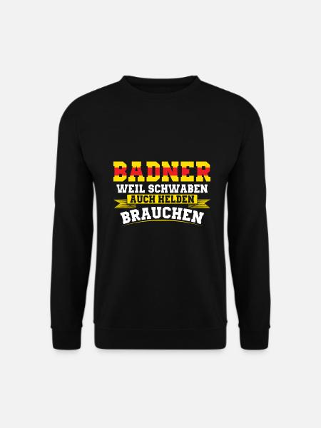 Baden Geschenkidee | Badner Badisch Badener Flagge - Unisex Pullover - Schwarz