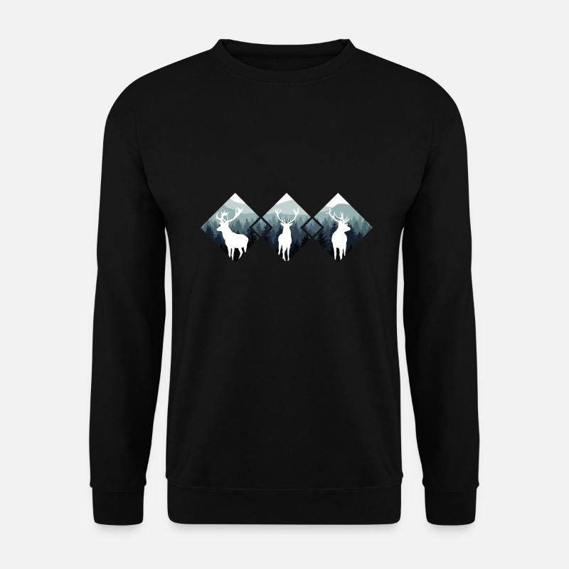 Hunter, Mountaineer, Hiker, Deer - Unisex Sweatshirt - black