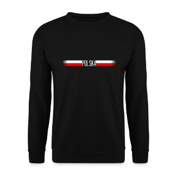 Poland flag / banner 006 AllroundDesigns - Unisex Sweatshirt - black - Front - Alina (178cm) & Michal (187cm)