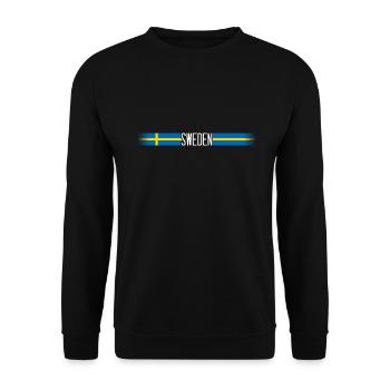 Schweden Flagge/Banner 004 AllroundDesigns - Unisex Pullover - Schwarz - Vorne - Alina (178cm) & Michal (187cm)