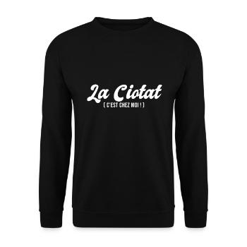 La Ciotat chez moi humour La Ciotat 13 - Sweat-shirt Unisexe - noir - Devant - Alina (178cm) & Michal (187cm)