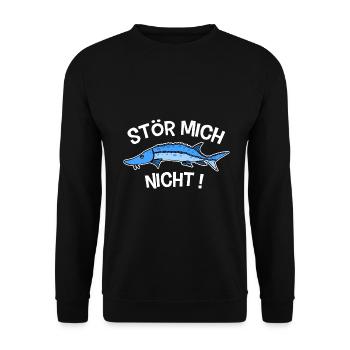 Stör mich nicht Shirt - Cooles Störe Fisch Shirt - Unisex Pullover - Schwarz - Vorne - Alina (178cm) & Michal (187cm)