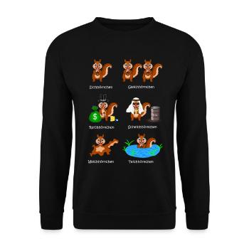 écureuils, écureuils, écureuils, cheikhs, - Sweat-shirt Unisexe - noir - Devant - Alina (178cm) & Michal (187cm)