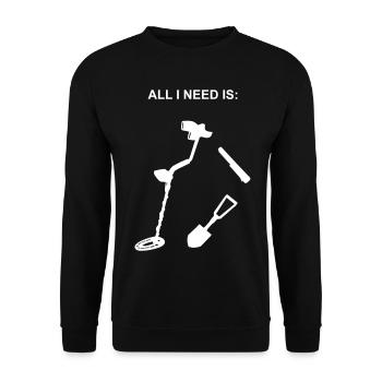 pontoons, probe walker, metal detector, metal finder - Unisex Sweatshirt - black - Front - Alina (178cm) & Michal (187cm)