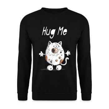 Hug Me Chat - Sweat-shirt Unisexe - noir - Devant - Alina (178cm) & Michal (187cm)