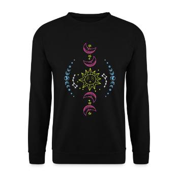 Sun Moon and Earth - Unisex Sweatshirt - black - Front - Alina (178cm) & Michal (187cm)