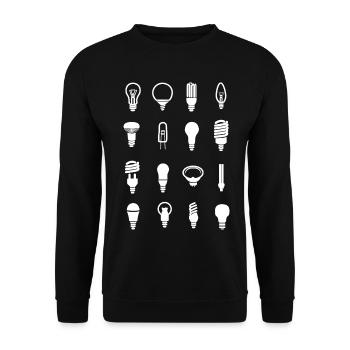 Types d’ampoules - Sweat-shirt Unisexe - noir - Devant - Alina (178cm) & Michal (187cm)