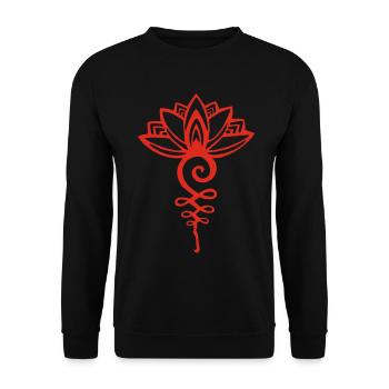 Eternal red lotus - Unisex Sweatshirt - black - Front - Alina (178cm) & Michal (187cm)
