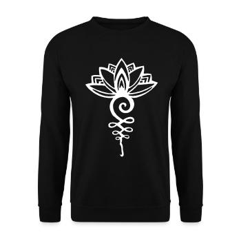 Lotus blanc éternel - Sweat-shirt Unisexe - noir - Devant - Alina (178cm) & Michal (187cm)
