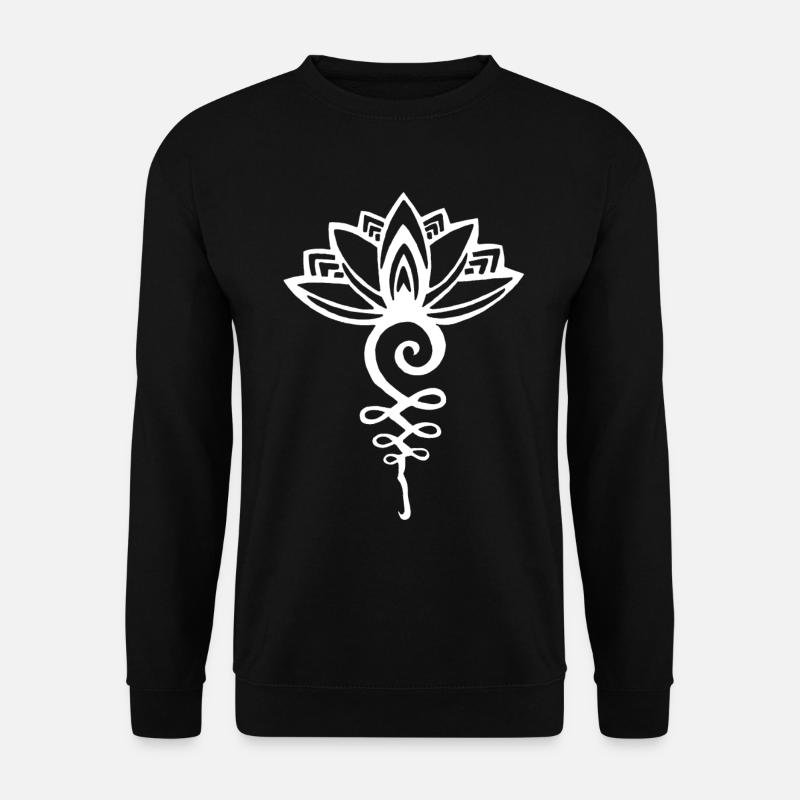 Ewiger weißer Lotus - Unisex Pullover - Schwarz