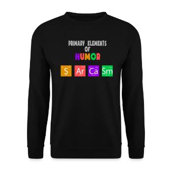 Principaux éléments de l’humour Sarcasme Chemise de chimie - Sweat-shirt Unisexe - noir - Devant - Alina (178cm) & Michal (187cm)