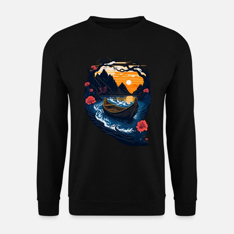 Erstaunliche Landschaftsillustration - Unisex Pullover - Schwarz