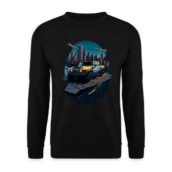 Offroad-Abenteuer | 4x4 - Unisex Pullover - Schwarz - Vorne - Alina (178cm) & Michal (187cm)