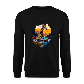 Belle girafe abstraite - Sweat-shirt Unisexe - noir - Devant - Alina (178cm) & Michal (187cm)