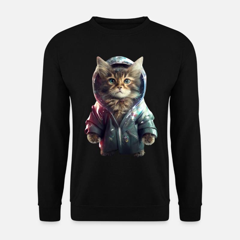 Chat de l’espace - Sweat-shirt Unisexe - noir