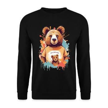 Meilleure maman ours - Sweat-shirt Unisexe - noir - Devant - Alina (178cm) & Michal (187cm)
