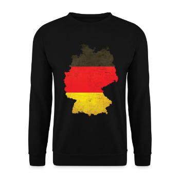 Germany - national border in national flag - Unisex Sweatshirt - black - Front - Alina (178cm) & Michal (187cm)