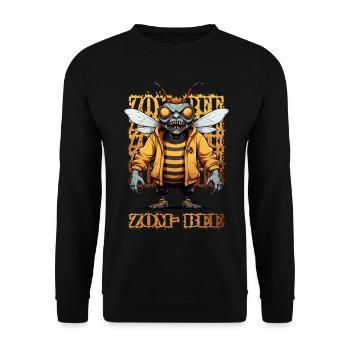 Zombie Biene - Unisex Pullover - Schwarz - Vorne - Alina (178cm) & Michal (187cm)