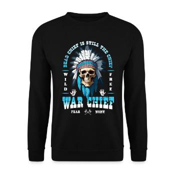 Indian Skull - Unisex Sweatshirt - black - Front - Alina (178cm) & Michal (187cm)
