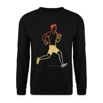 Retro Jogger Skizze - Unisex Pullover - Schwarz - Vorne - Alina (178cm) & Michal (187cm)