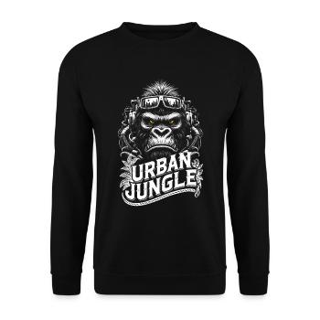 Urban Jungle Logo - Sweat-shirt Unisexe - noir - Devant - Alina (178cm) & Michal (187cm)