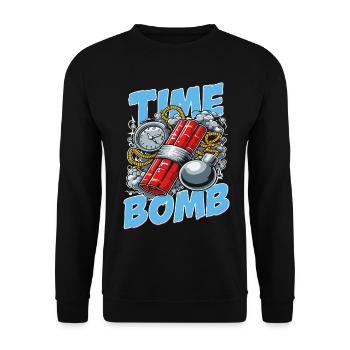 Time Bomb – Explosives Streetwear-Design - Unisex Pullover - Schwarz - Vorne - Alina (178cm) & Michal (187cm)