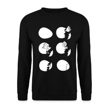Discovering the world or not (white) - Unisex Sweatshirt - black - Front - Alina (178cm) & Michal (187cm)