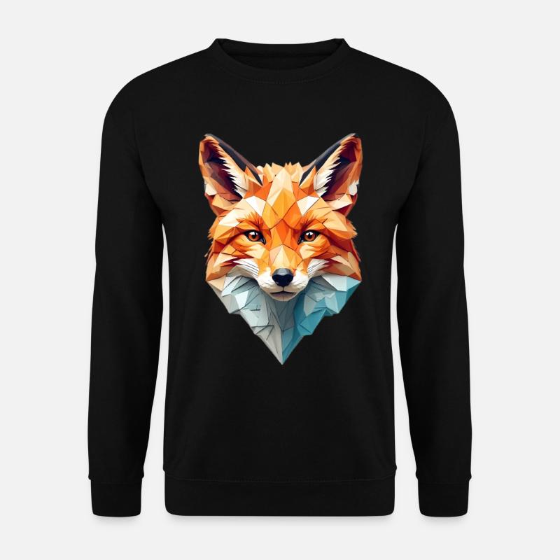 Geometrischer Fuchskopf - Unisex Pullover - Schwarz