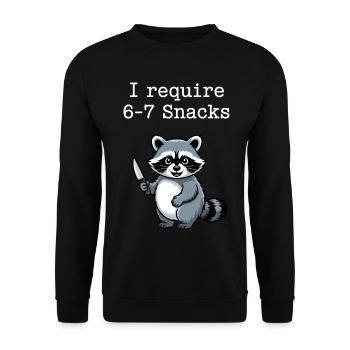 6-7 Refroidisseur de mèmes Internet 6 7 Raton laveur - Sweat-shirt Unisexe - noir - Devant - Alina (178cm) & Michal (187cm)
