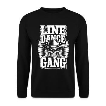 Line Dance Gang Skull Cowboy - Unisex Pullover - Schwarz - Vorne - Alina (178cm) & Michal (187cm)