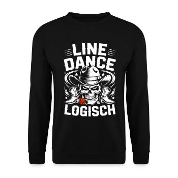 Line Dance Logisch Skull - Unisex Pullover - Schwarz - Vorne - Alina (178cm) & Michal (187cm)