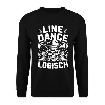 Line Dance Skull Logo - Unisex Sweatshirt - black - Front - Alina (178cm) & Michal (187cm)