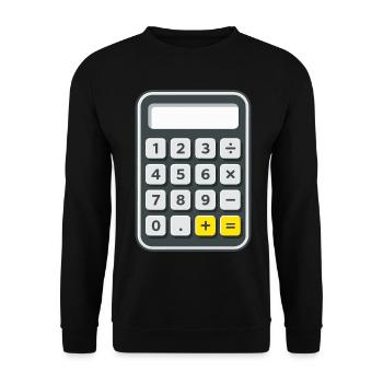 Taschenrechner Kostüm Karneval Fasching Nerd  - Unisex Pullover - Schwarz - Vorne - Alina (178cm) & Michal (187cm)