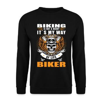 Biking is not a hobby its my way of life - Unisex Pullover - Schwarz - Vorne - Alina (178cm) & Michal (187cm)