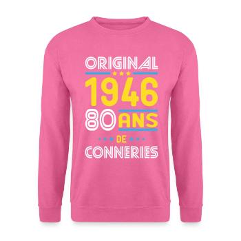 Original – 1946 – 80 Jahre - Unisex Pullover - Pink - Vorne