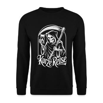 Grim Reaper with Hourglass – No Doubts Saying Gothic - Unisex Sweatshirt - black - Front - Alina (178cm) & Michal (187cm)
