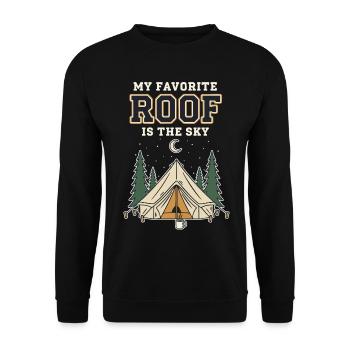 Camping My Favorite Roof Is The Sky Tente Nature - Sweat-shirt Unisexe - noir - Devant - Alina (178cm) & Michal (187cm)