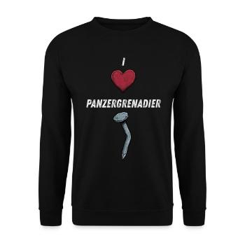 I love Panzergrenadier Nagel - Unisex Pullover - Schwarz - Vorne - Alina (178cm) & Michal (187cm)